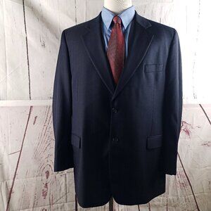 Thomas More Jack Super 120s Merino Wool 48L 2 Button Blue Striped Suit Jacket